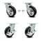 Service Caster 6 Inch Black Pneumatic Wheel Caster Swivel with Swivel Locks 2 with Brakes, 4PK SCC-100S150-PNB-BSL-2-TLB-2 - alternate 1
